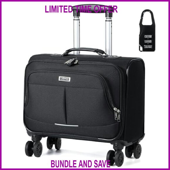 Rolling Laptop Briefcase with Wheels Fits 15.6 Inch Computer Water Resistant - Picture 2 of 7